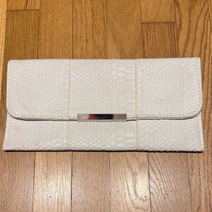 Chic White Textured Clutch